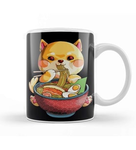 Kawaii Shiba Inu Noodles Cute Anime Dog Ramen Otaku Weeaboo Kupa Bardak Porselen