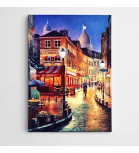 Cadde ve Işıklar Kanvas Tablo