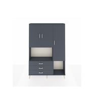 Arges Gardrop 6 Raflı 3 Çekmeceli 3 Kapaklı 132x30x195 Antrasit-Antrasit