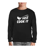 Just Cook It Siyah Çocuk Sweatshirt
