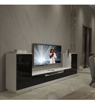 Decoraktiv Trendstyle On2S Slm Tv Ünitesi Tv Sehpası - Beyaz Siyah (Siyah - Beyaz)