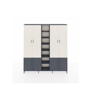 Arges Dolap 10 Raflı 8 Çekmeceli 2 Askılı 220x30x243 Antrasit-Aytaşı/Antrasit