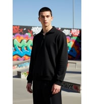Erkek Dik Yaka Standart Kol Regular Kalıp Sweatshirt Fonksiyonel Dayanıklı Kaliteli Modern