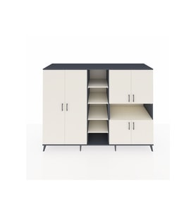 Kronos Dolap 13 Raflı 6 Kapaklı 220x59x163 Antrasit-Aytaşı