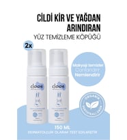 Hassas Cilt Uyumlu Gözenek Arındırıcı ve Makyaj Temizleyici Nemlendirici Organik Sertifikalı Yüz Temizleme Köpüğü 2x150 ml (Beyaz)