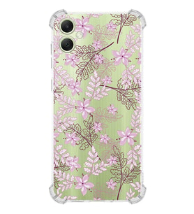 PrintiFy Samsung A05 Uyumlu Köşe Korumalı Floral Pudra Tasarımlı Şeffaf Silikon Kılıf