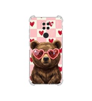 PrintiFy Redmi Note 9 ile Uyumlu Pembe Pötikare Serisi Kocaman Sevgi Tasarımlı Uv Baskılı Köşe Korumalı Antişok Kılıf