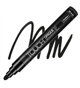 TOUCH OPAQUE SU BAZLI MARKER KALEM 1.5-2.3mm - MEDIUM PACK BLACK 22 - SH8613003-2026