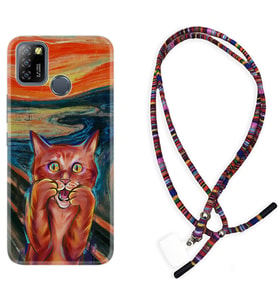 INFINIX Smart 4 5 6 Zero 8 S5 Pro Kılıf Boyun Asklı Rasta Silikon Tablo Cat 1788