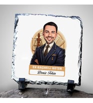 Kişiye Özel Hediye Karikatürlü En Başarılı Erkek Noter Dekoratif Taş