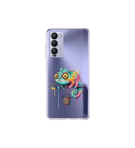 Tecno Camon 18P ile Uyumlu Splash Bukalemun Tasarımlı Şeffaf Silikon Kılıf