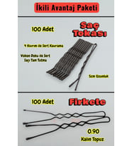 Technow 100 Adet Tel Saç Tokası+100 Adet 0.90 Saç Firketesi Toplam 200 Adet