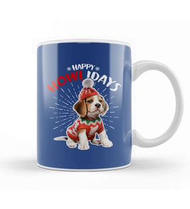Happy Howlidays Dog Christmas Kupa Bardak Porselen