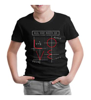 Love Math Siyah Çocuk Tshirt