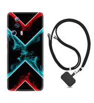 Xiaomi Mi 13 Lite Kılıf Silikon Boyun Askılı İpli Desenli Silikon Smoke 1728