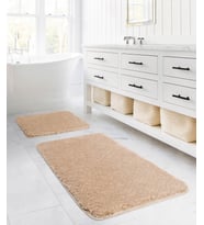 Koza Home Segura Peluş Bej Kaydırmaz Taban Banyo Paspası