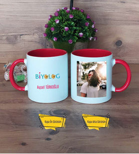 Biyolog Kupa Bardak Kırmızı Fotoğraflı Biyologa Hediye