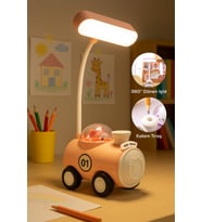 360° Dönebilen Kalem Traşlı Led Gece Lambası - Pembe (Krem)