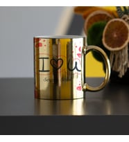 I Love You Gold Kupa Bardak