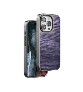 Northcity iPhone 15 Pro ile Uyumlu Wave Kapak - Derin Mor Suni Deri Kılıf