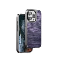 Northcity iPhone 15 Pro ile Uyumlu Wave Kapak - Derin Mor Suni Deri Kılıf