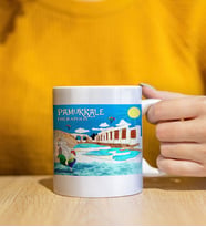 Pamukkale Tasarımlı Beyaz Kupa