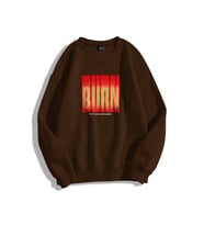 Trendiz Unisex Burn Bisiklet Yaka Sweatshirt (KAHVE)