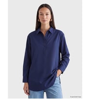 LC WAIKIKI Lacivert Oversize Poplin Kadın Gömlek Tunik