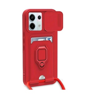 Note 13 5G Kılıf Zuma Kartvizitli Yüzüklü - Kırmızı