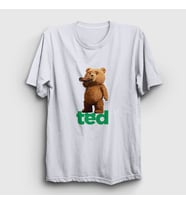 Presmono Unisex Beyaz Drink Ayı Teddy Bear T-Shirt 305953tt