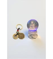 Şans ve Bereket Anahtarlık & Renk Değiştiren Mini Kar Küresi – 4,2x7 cm (Beyaz)
