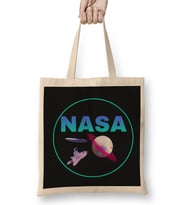 Nasa Logo Bez Çanta Uzun Saplı