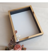 30x40 Cm Siyah-gold Fotoğraf Bölümsüz! İsimsiz Ledli! Gül Saklama Kutusu