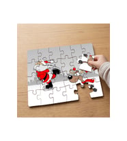 Noel Baba ve Sevimli Geyik Tasarımlı 24 Parça Ahşap Çocuk Puzzle MPK0246