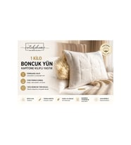 Boncuk Yün Kapitone Yastık 50x70 cm Fermuarlı Kılıf %100 Pamuk