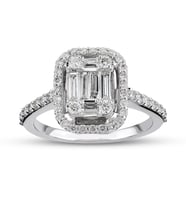0.72 Ct Baget Pırlanta Yüzük B17 (Çok Renkli)