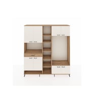 Hyperion Dolap 12 Raflı Tek Çekmeceli 8 Kapaklı 220x44x243 Çam-Aytaşı/Çam