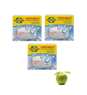 Nem Alıcı Rutubet Giderici Yedek Tablet 3'lü 2 x 250 Gram Yeşil Elma