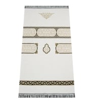 Kabe Kapısı Desenli Şönil Seccade - Beyaz