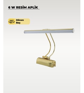 6W Gold Flüt Aplik 6500K / Beyaz Işık