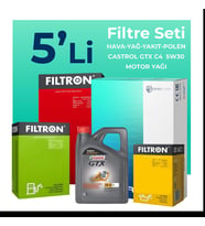 Filtron Dacia Sandero 1.5 Dizel Filtre Bakım Seti Castrol Motor Yağlı (2012-2018) 5 Li