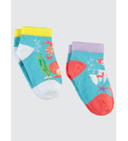 Civil Socks Fish 2'li 3-11 Yaş Kız Patik Çorap - Standart 9-10 Yaş (Turkuaz)