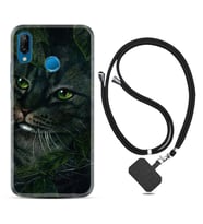 Huawei P20 Lite Mate 10 20 Lite Pro P40 Lite KılıfBoyun Askılı Silikon Flowers Cat 1345