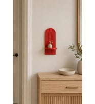 Modern Kemerli Dekoratif Mini Duvar Rafı 11x25,5 cm, Antre Hol Koridor Oda Banyo Şık Raf Süsü