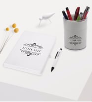 BK Gift Kişiye Özel İsimli Beyaz Defter Kalem ve Kalemlik Hediye Seti - Model 9