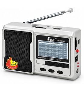 Mini Cep Radyosu Bluetooth Hoparlör FM Radyo LED Işıklı Şarjlı USB Micro SD MP3 Desteği AUX Kulaklık Çıkışı
