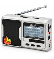 Mini Cep Radyosu Bluetooth Hoparlör FM Radyo LED Işıklı Şarjlı USB Micro SD MP3 Desteği AUX Kulaklık Çıkışı