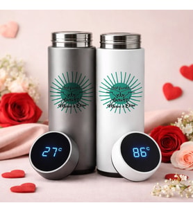 BK Gift Kişiye Özel Best Friend Tasarımlı Dijital Göstergeli Filtreli 2’li Çelik Termos 450 ml -1, Arkadaşa Hediye En İyi Arkadaş Termos Seti