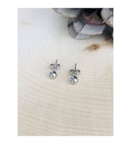 GÜMÜŞ RENK MİNİMAL TOP ÇELİK KÜPE 5MM 316L2920