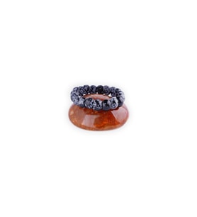Karlı Obsidyen Bileklik Kare Model 2